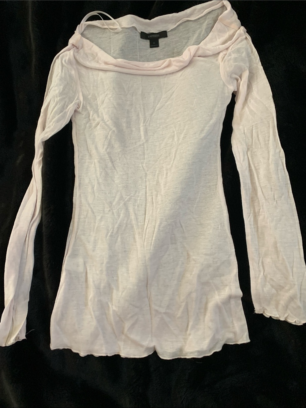 Express 90s Light Pink super slim Long-long Sleeve Women's Top
